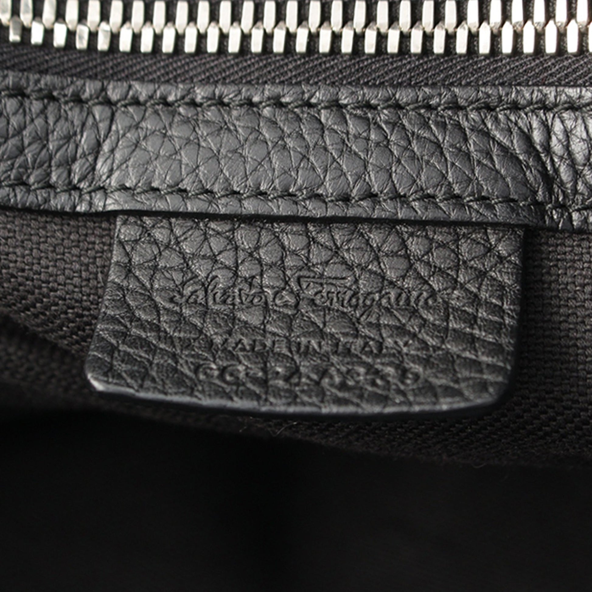 Ferragamo Gancini Coated Canvas Trimmed Leather Backpack