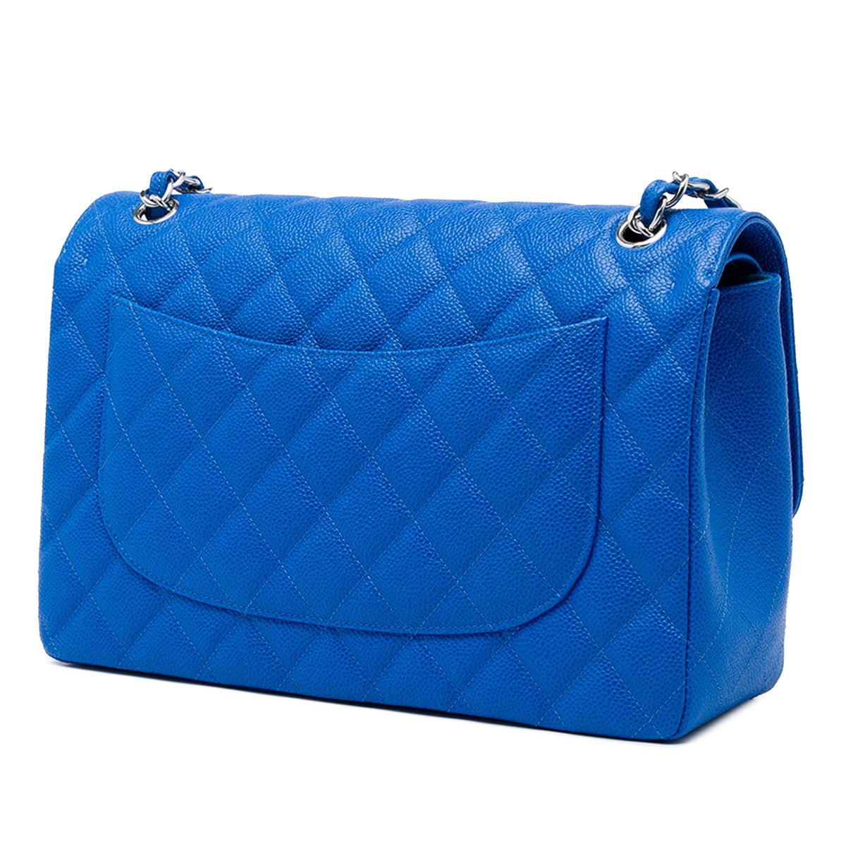 Chanel Jumbo Classic Caviar Double Flap — Blue