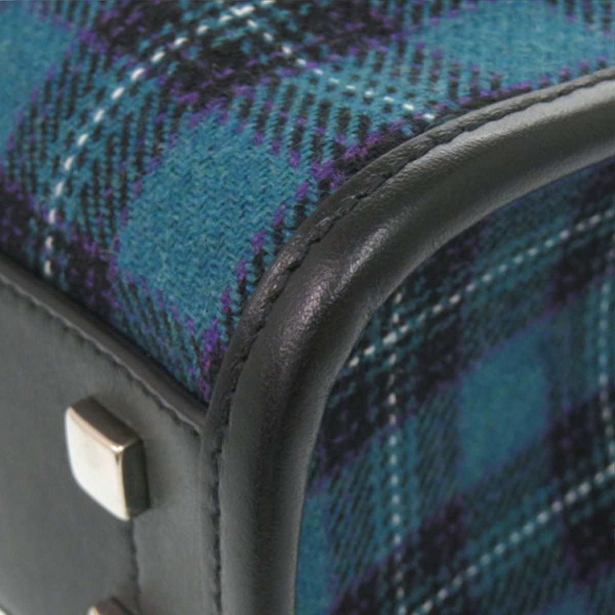 Jimmy Choo Wool Tartan Tote North South — Blue
