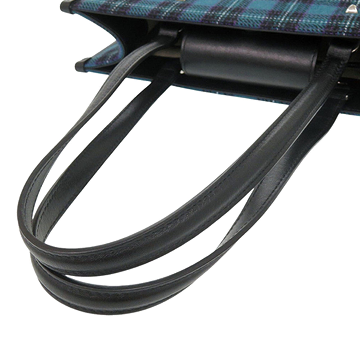 Jimmy Choo Wool Tartan Tote North South — Blue