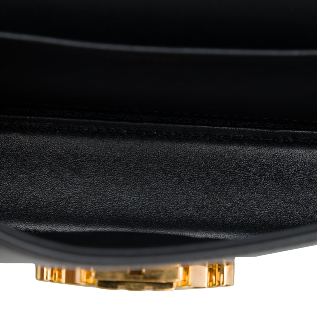 Celine Shiny Calfskin Triomphe Claude Shoulder Bag — Black