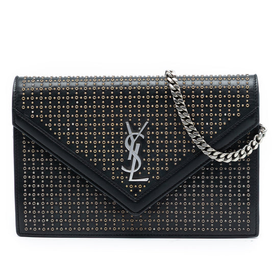 Saint Laurent Studded Leather Monogram Le Sept Chain Bag