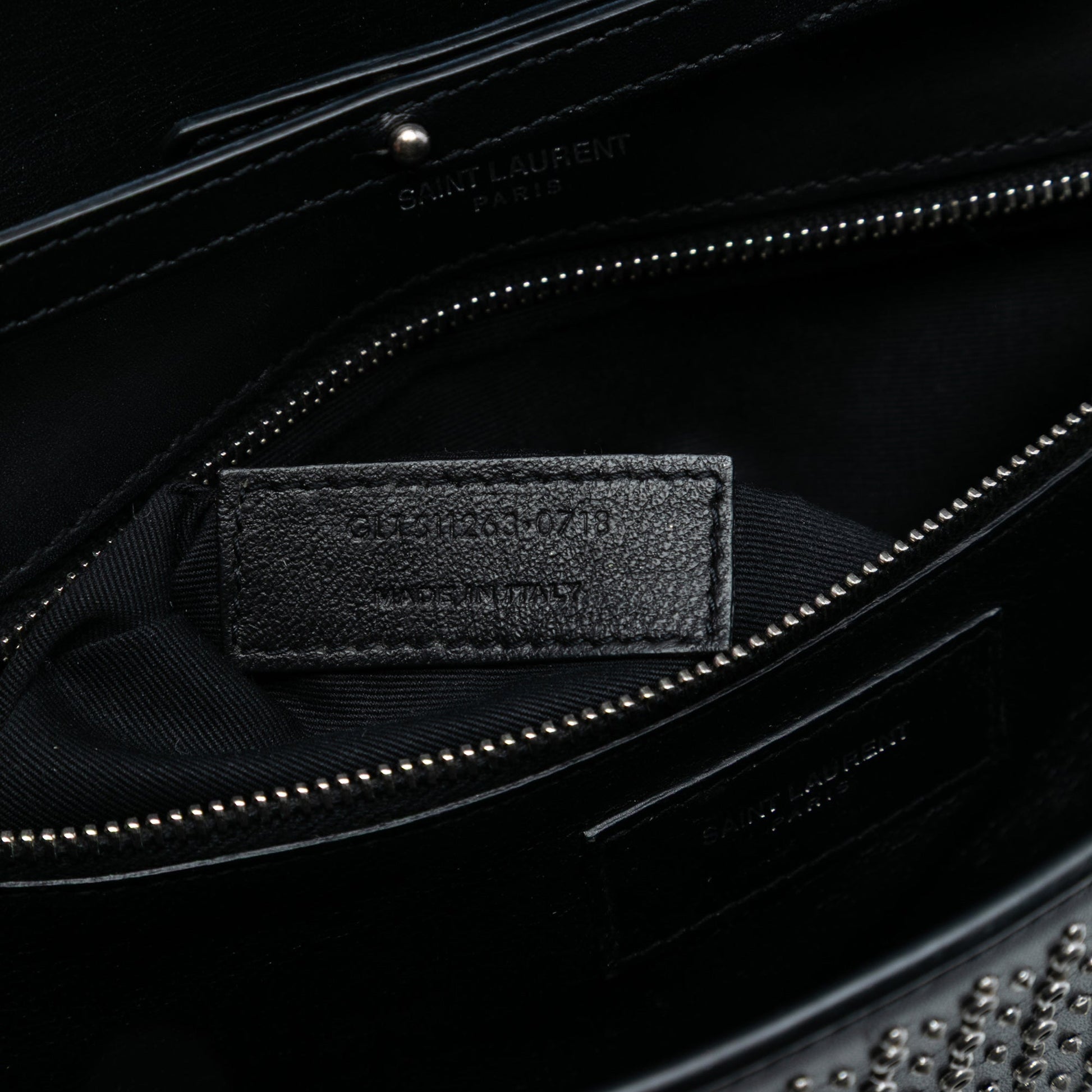 Saint Laurent Studded Leather Monogram Le Sept Chain Bag