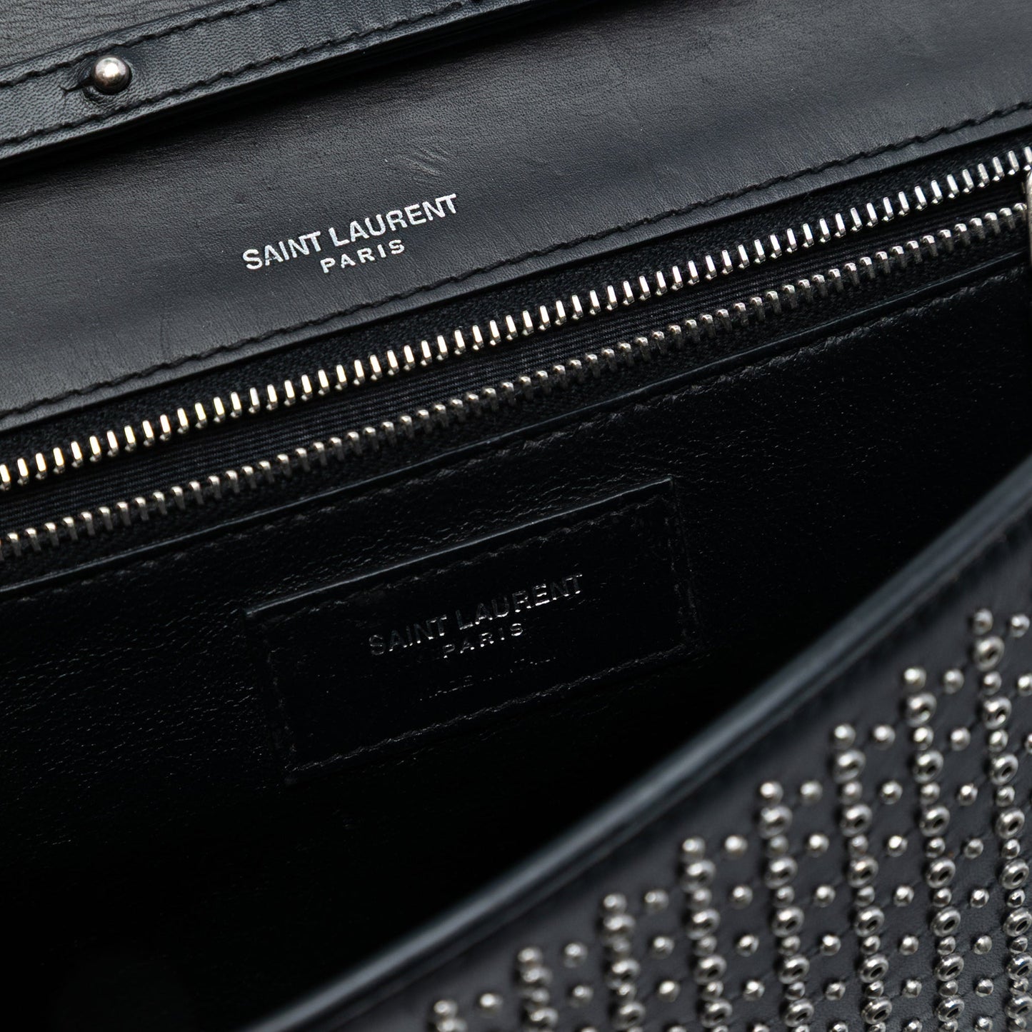 Saint Laurent Studded Leather Monogram Le Sept Chain Bag