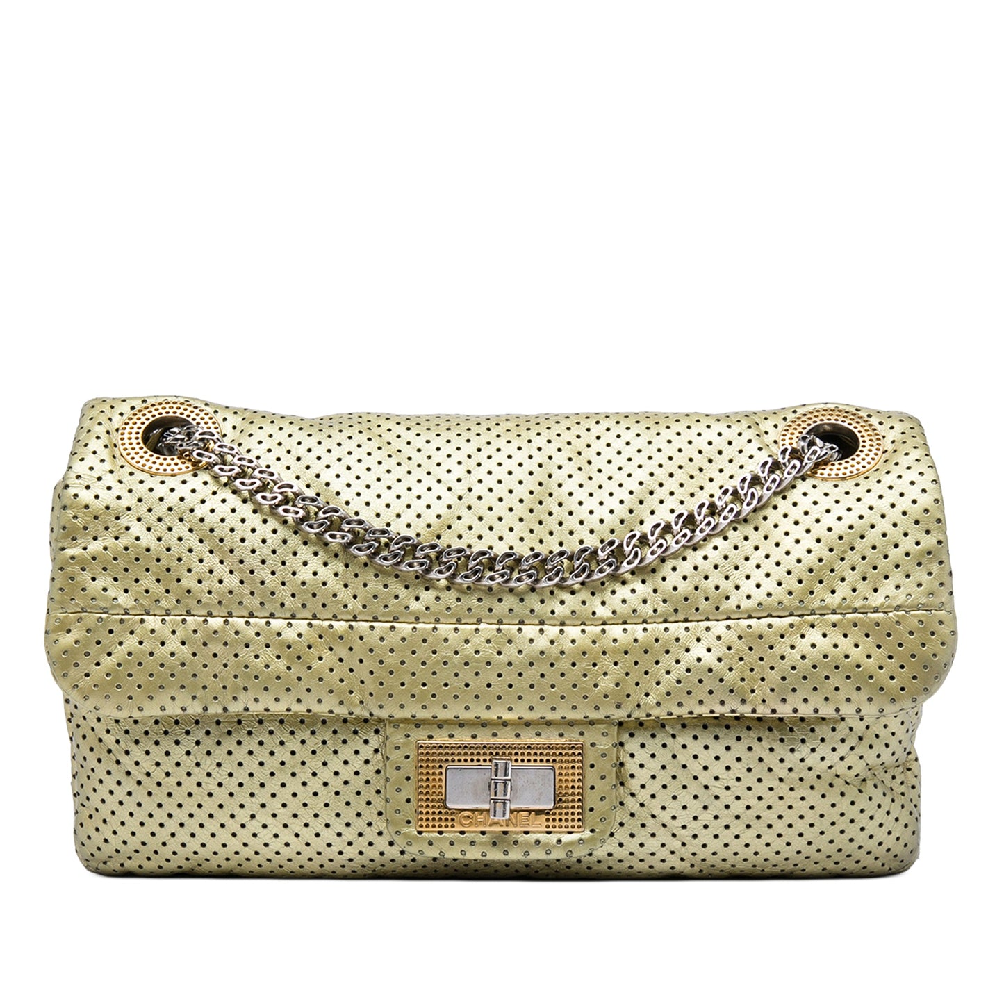 Chanel Metallic Perforated Calfskin Reissue 2.55 Drill Flap