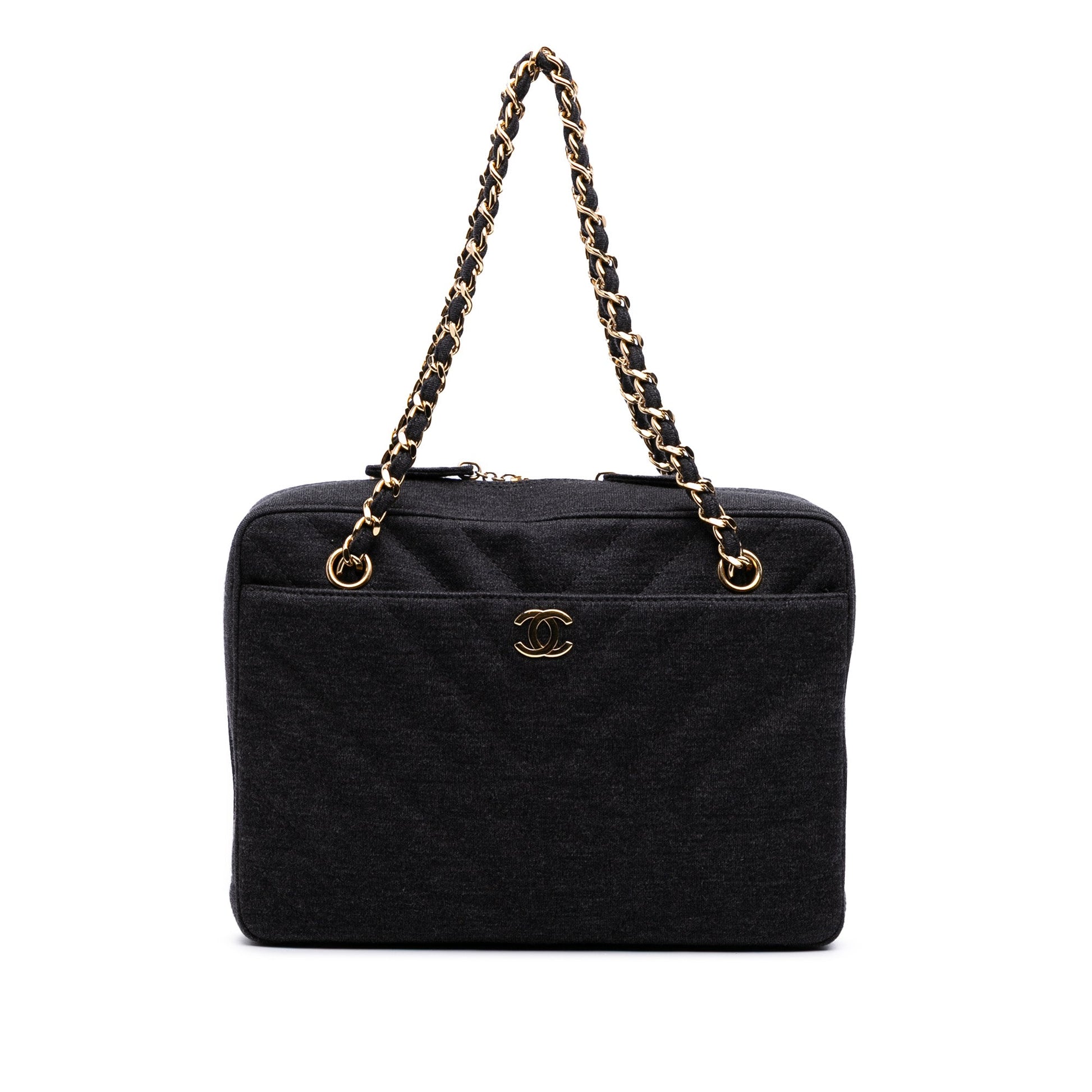 Chanel CC Chevron Jersey Camera Bag