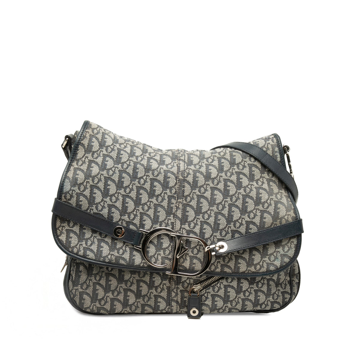 Dior Diorissimo Trotter Canvas Messenger Bag — Blue