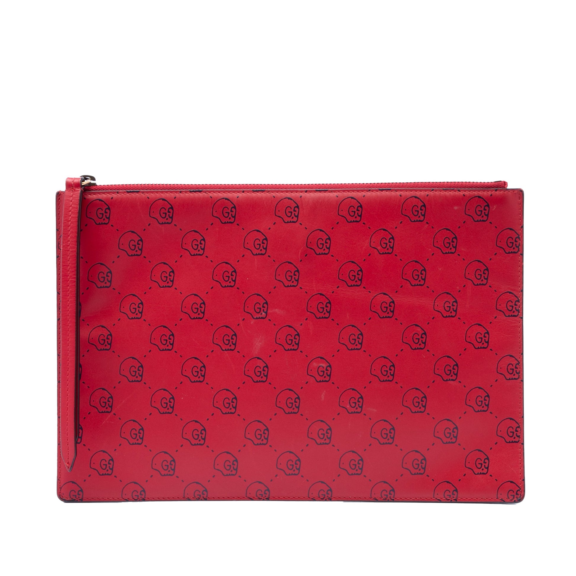 Gucci Calfskin Ghost Hamlet Skull Zip Pouch
