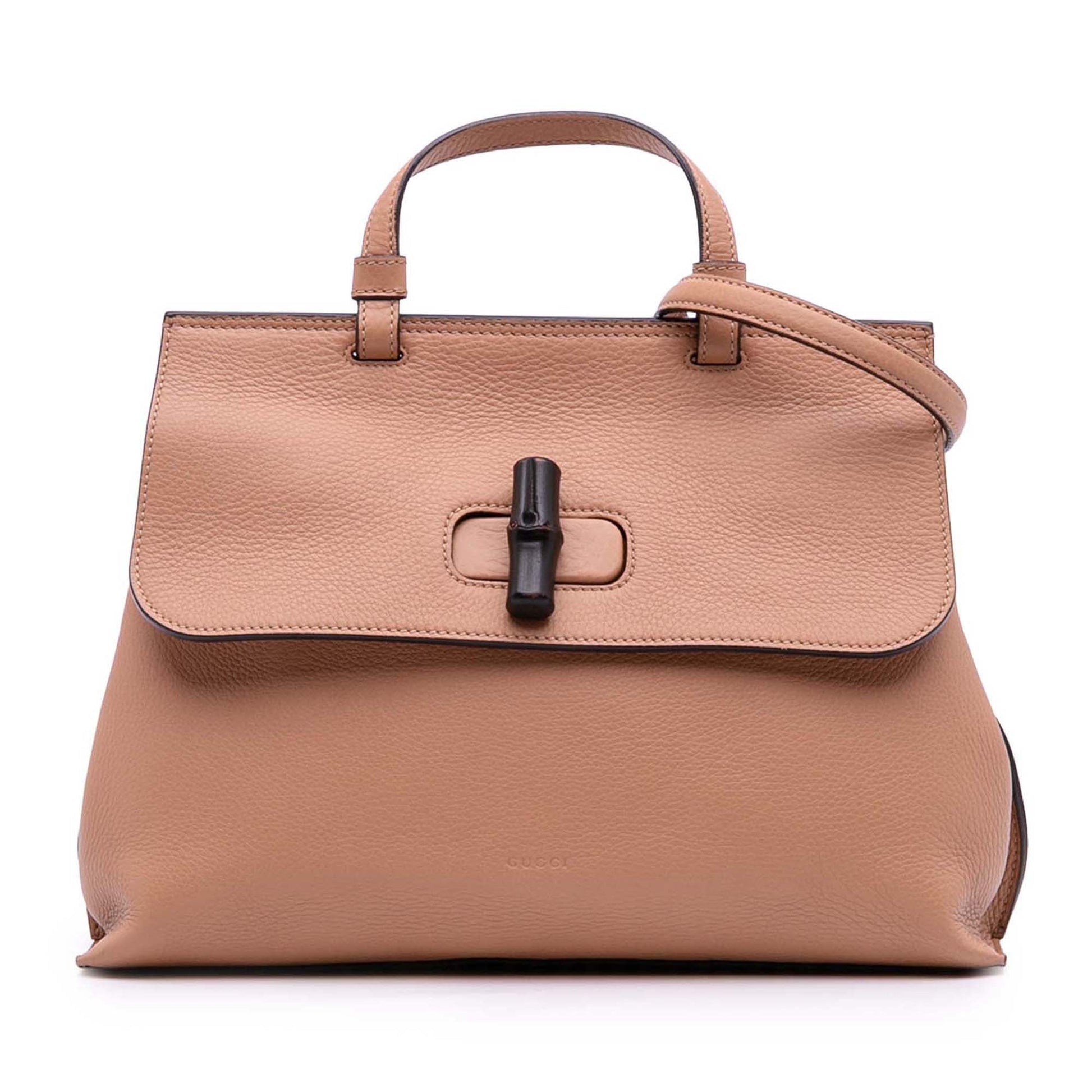 Gucci Medium Leather Bamboo Daily Satchel