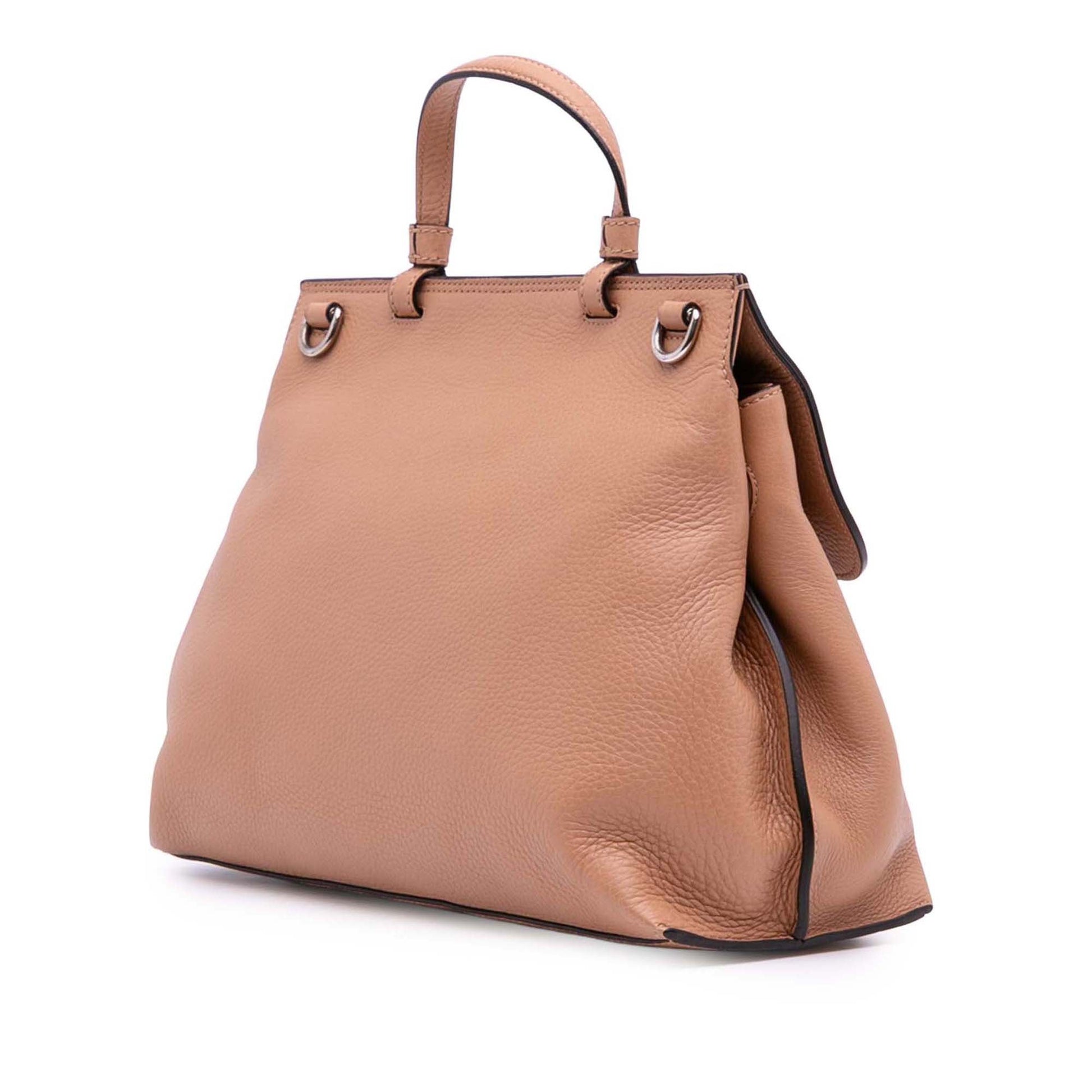 Gucci Medium Leather Bamboo Daily Satchel