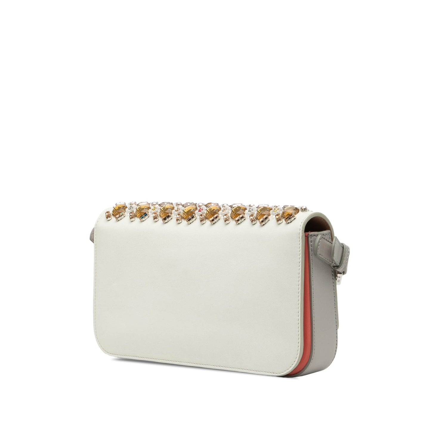 Fendi Crystal and Resin Embellished Leather 3Baguette Shoulder Bag