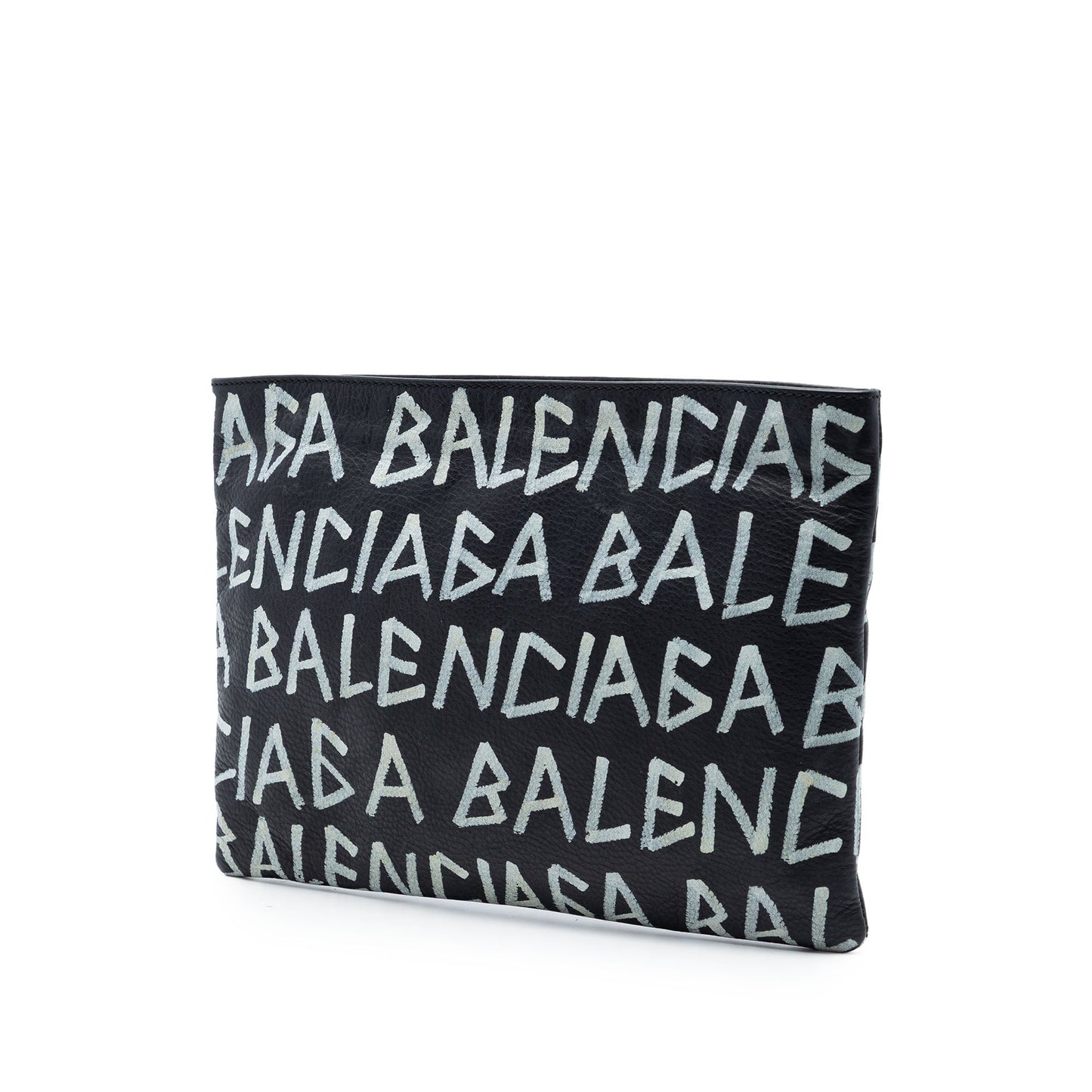 Balenciaga Leather Graffiti Clutch
