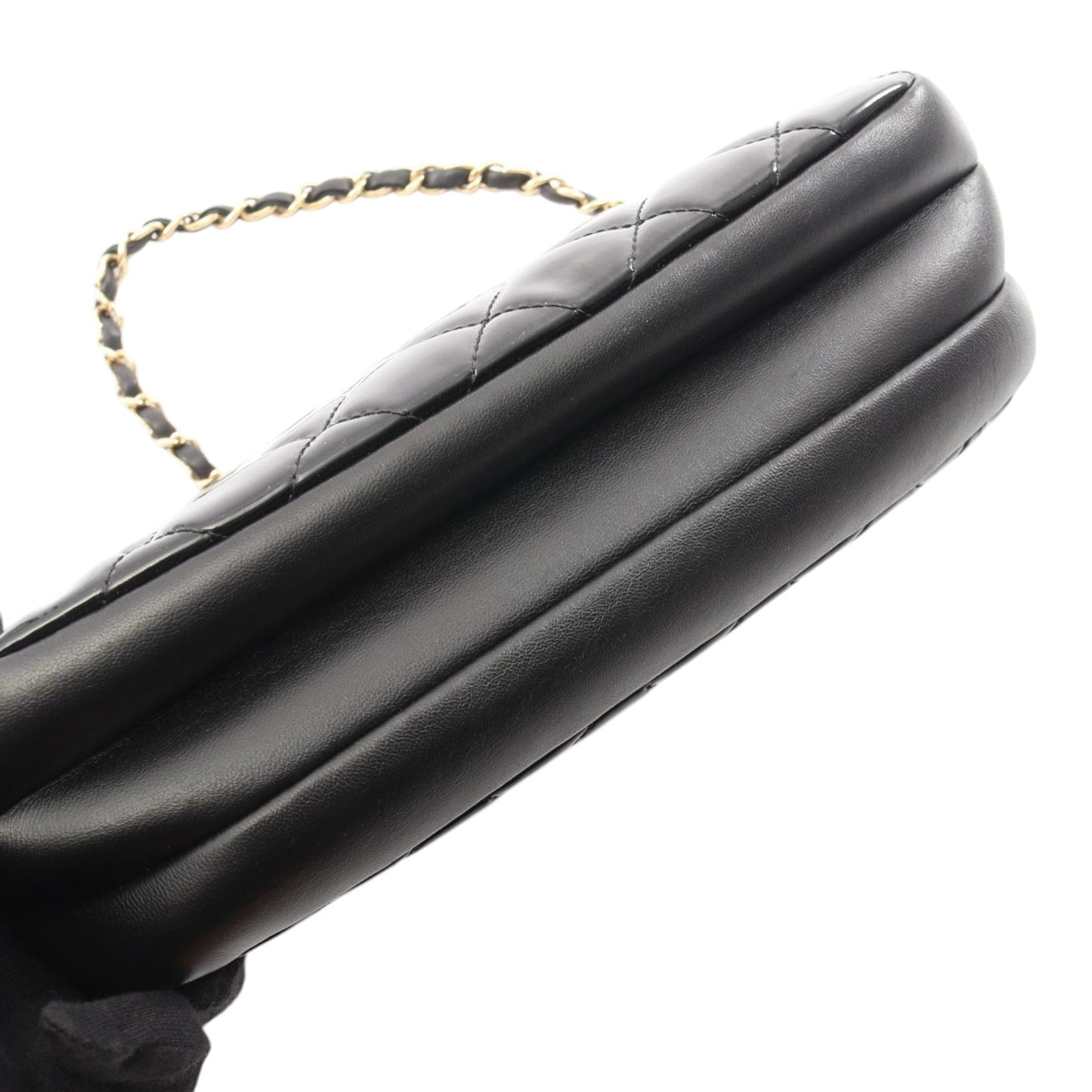 Chanel Patent CC Crown Double Zip Crossbody