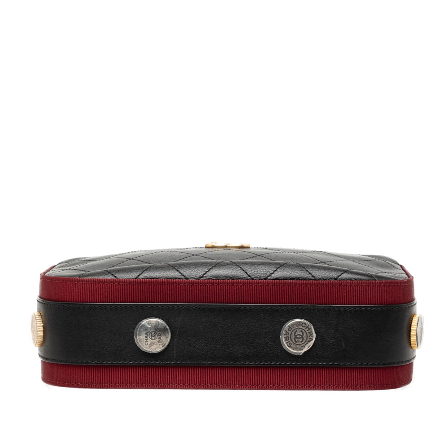 Chanel Calfskin Grosgrain Stitched Button Up Camera Case
