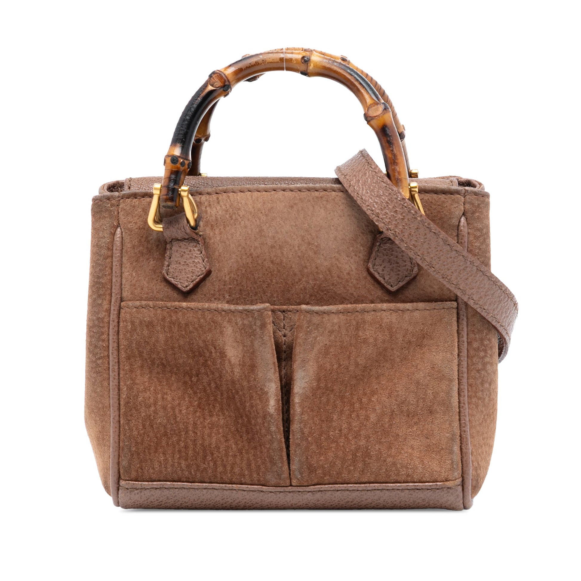 Gucci Mini Suede Bamboo Satchel