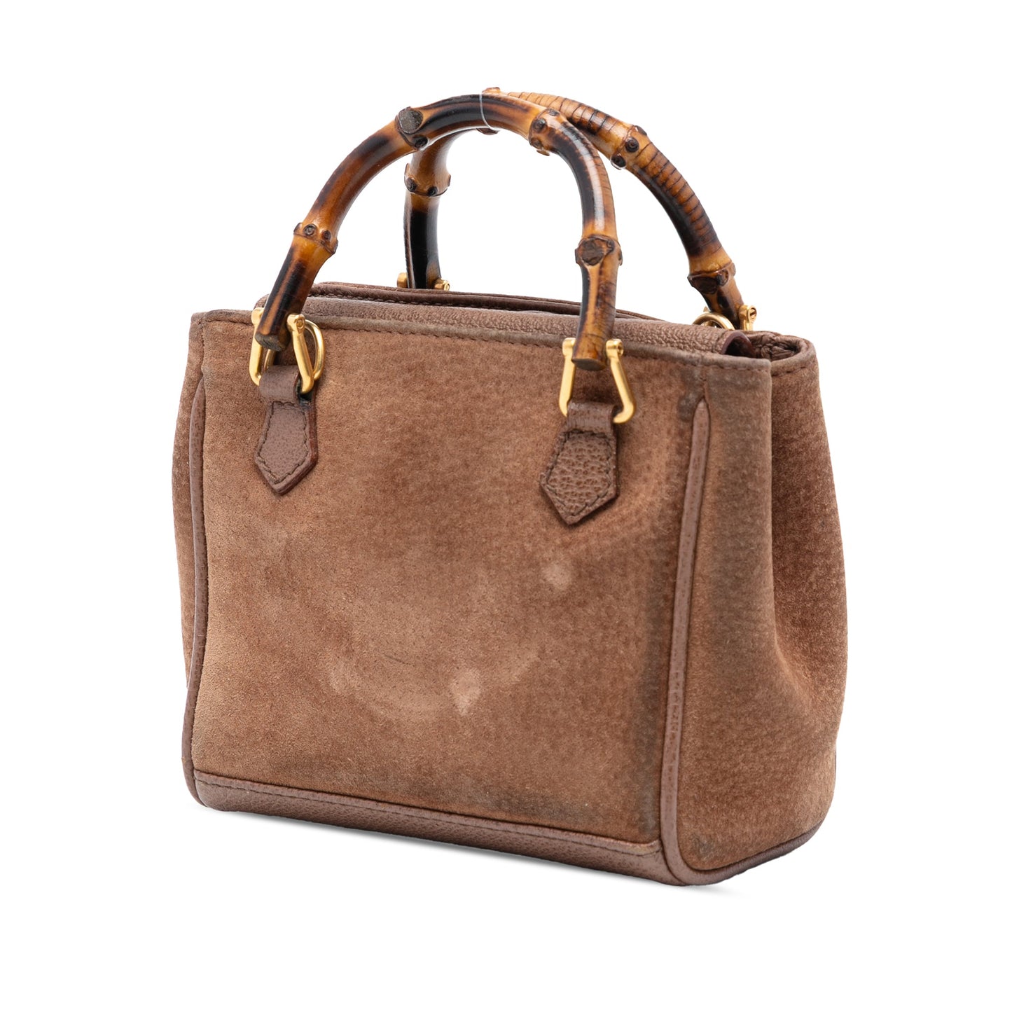 Gucci Mini Suede Bamboo Satchel