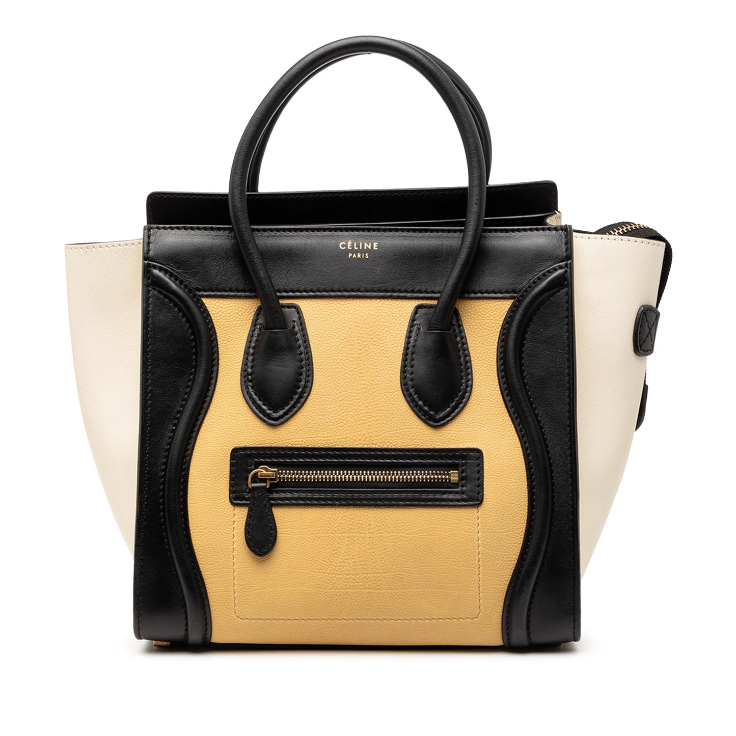 Celine Micro Tricolor Leather Luggage Tote