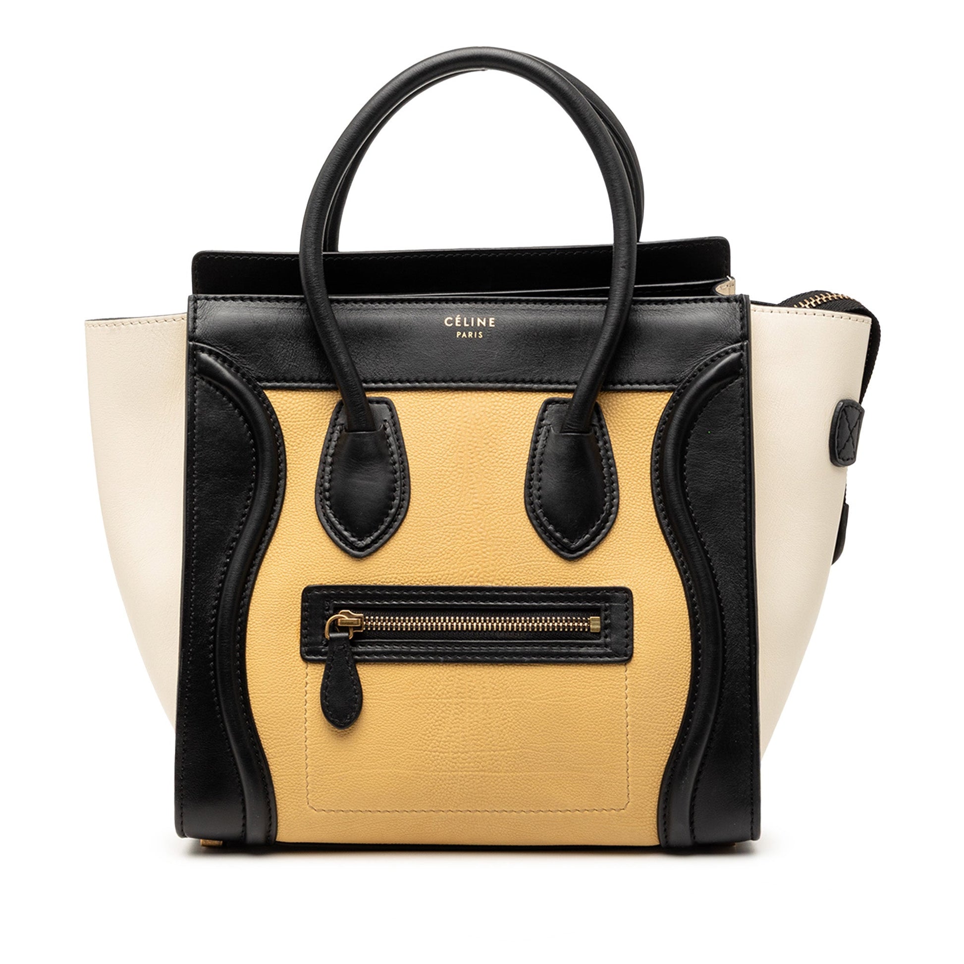 Celine Micro Tricolor Leather Luggage Tote