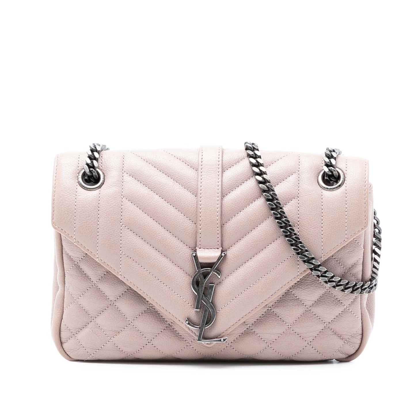Saint Laurent Medium Sheepskin Triquilt Monogram College Bag