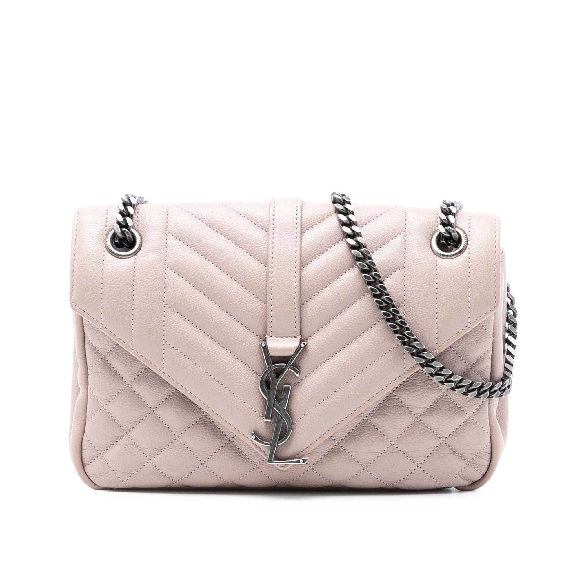 Saint Laurent Medium Sheepskin Triquilt Monogram College Bag