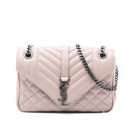 Saint Laurent Medium Sheepskin Triquilt Monogram College Bag