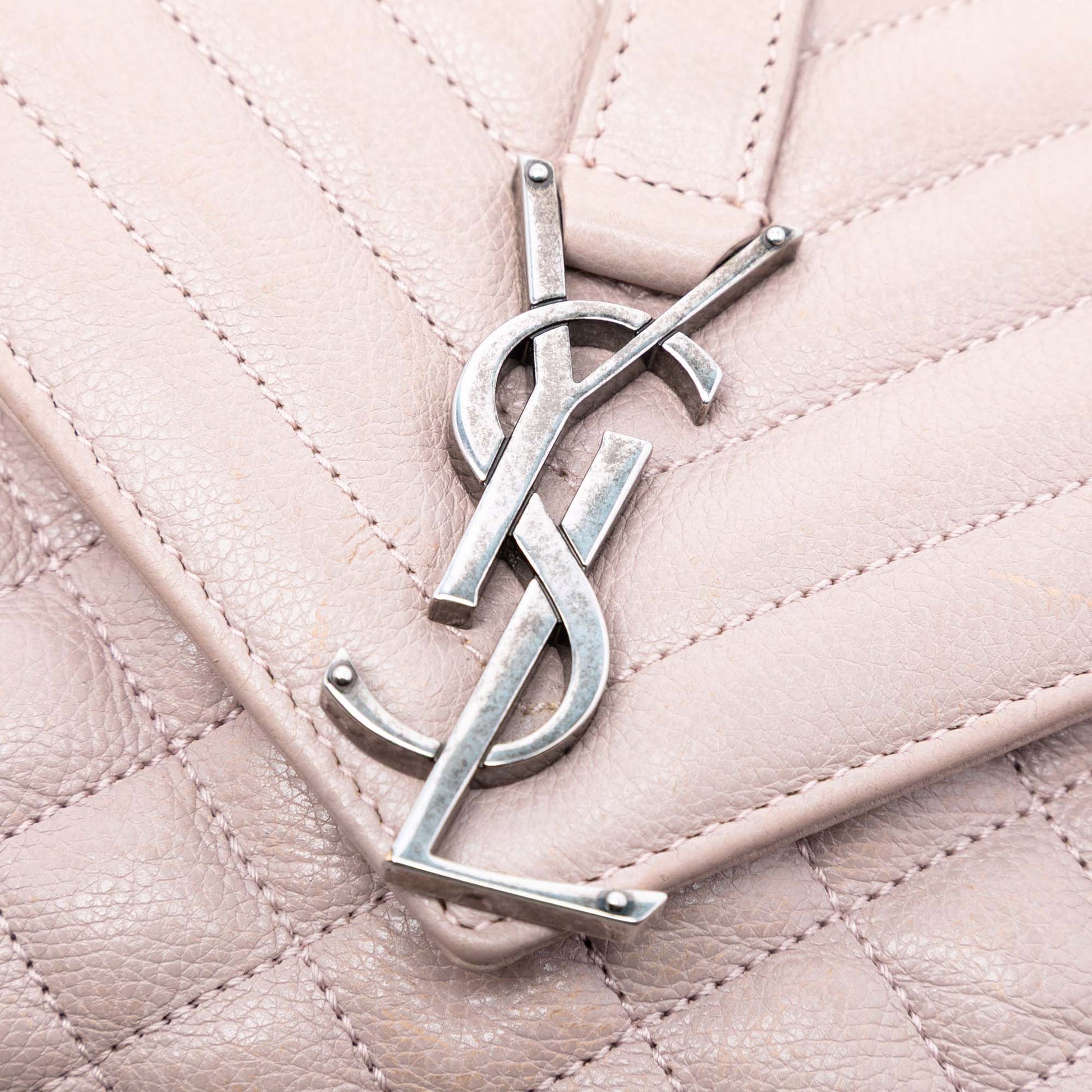 Saint Laurent Medium Sheepskin Triquilt Monogram College Bag