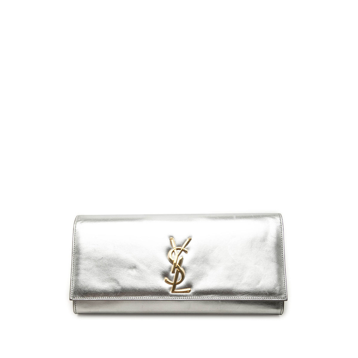 Saint Laurent Metallic Calfskin Cassandre Clutch