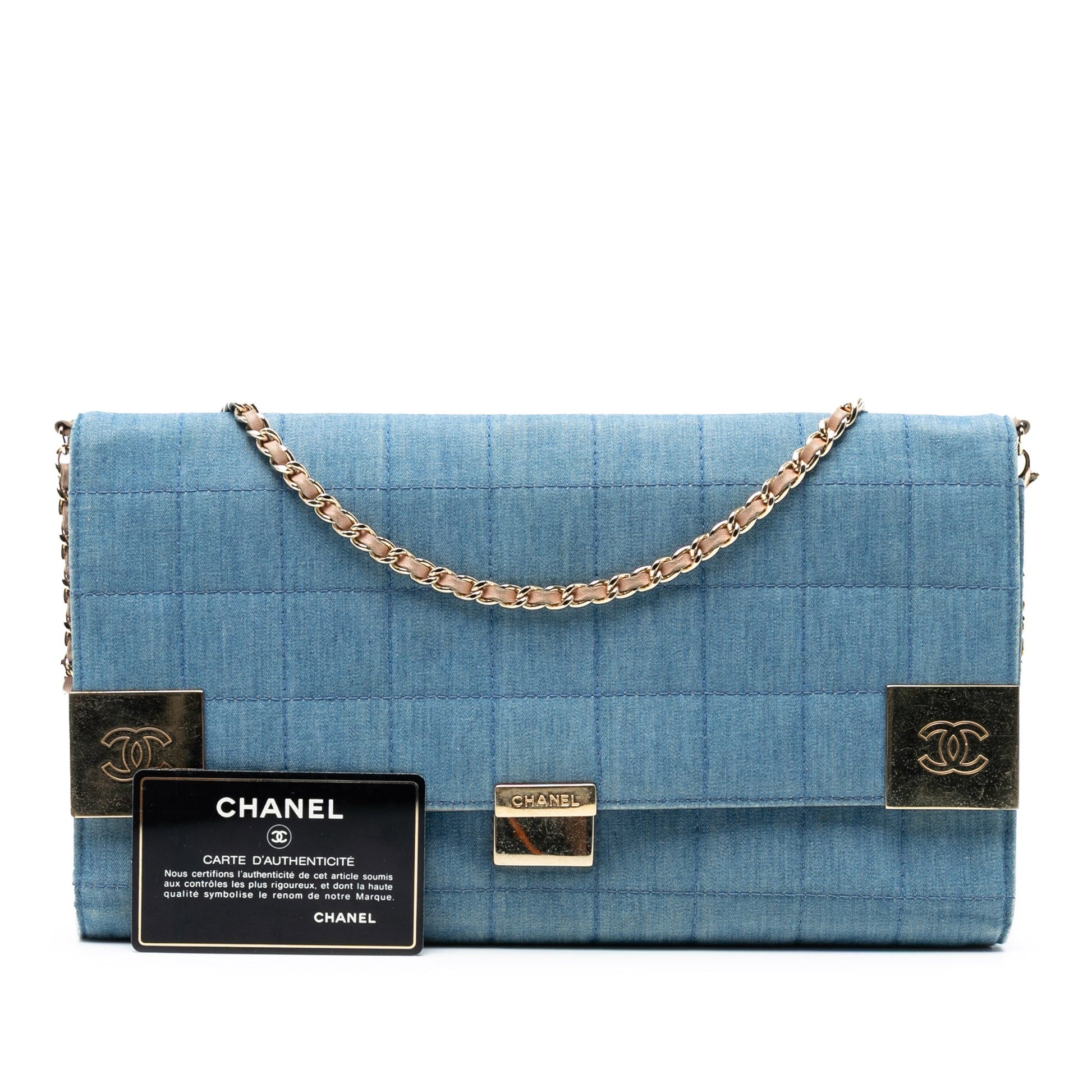 Chanel CC Chocolate Bar Denim Flap