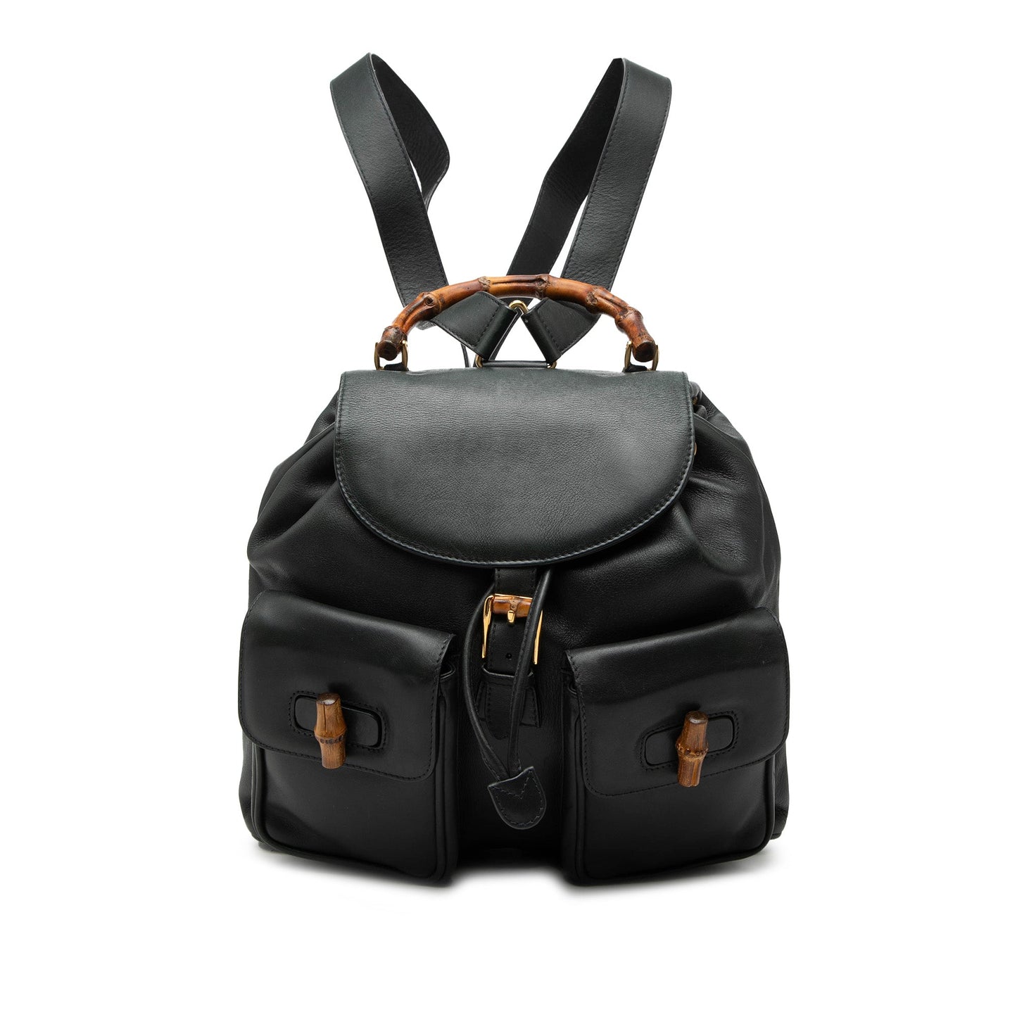 Calfskin Bamboo Drawstring Backpack