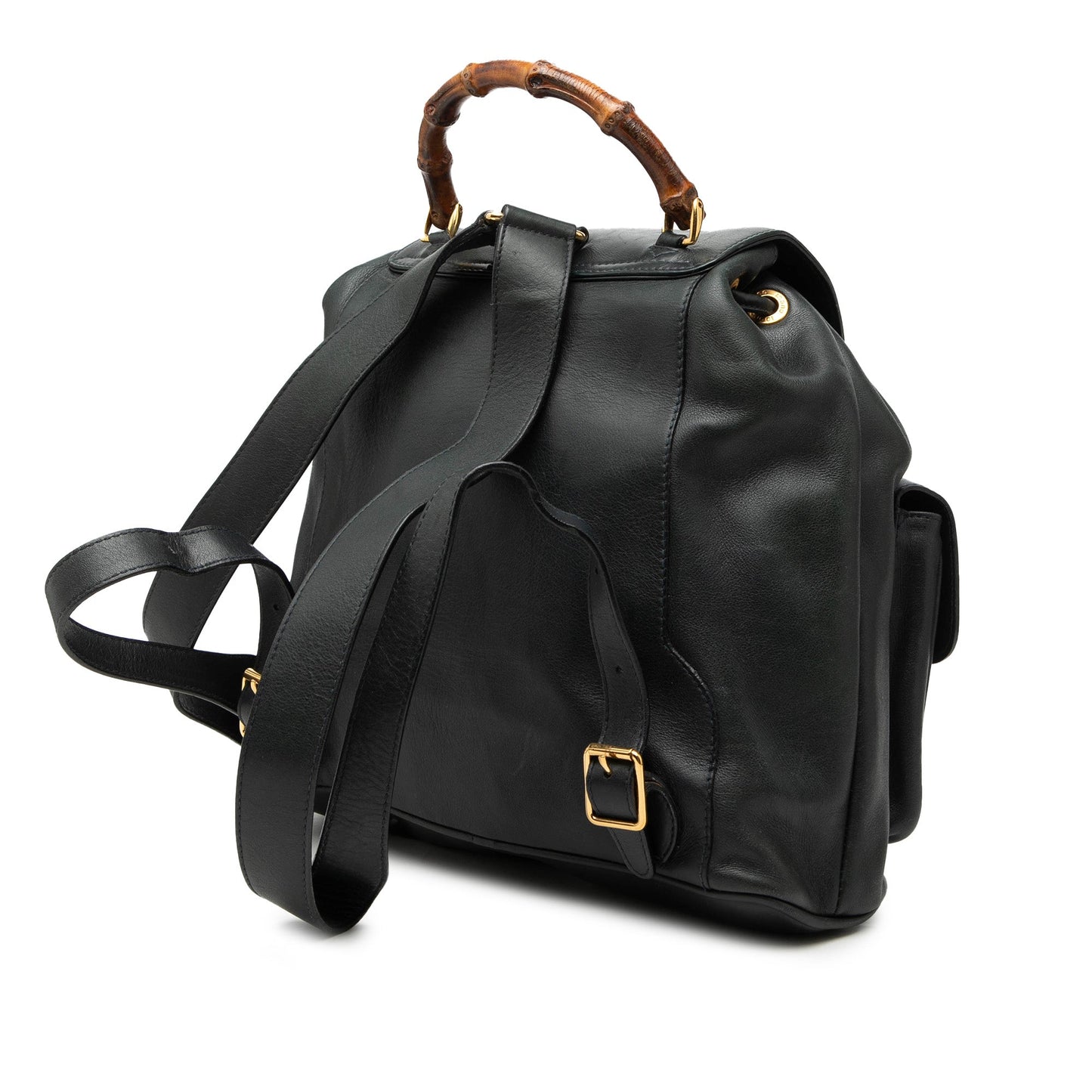 Calfskin Bamboo Drawstring Backpack