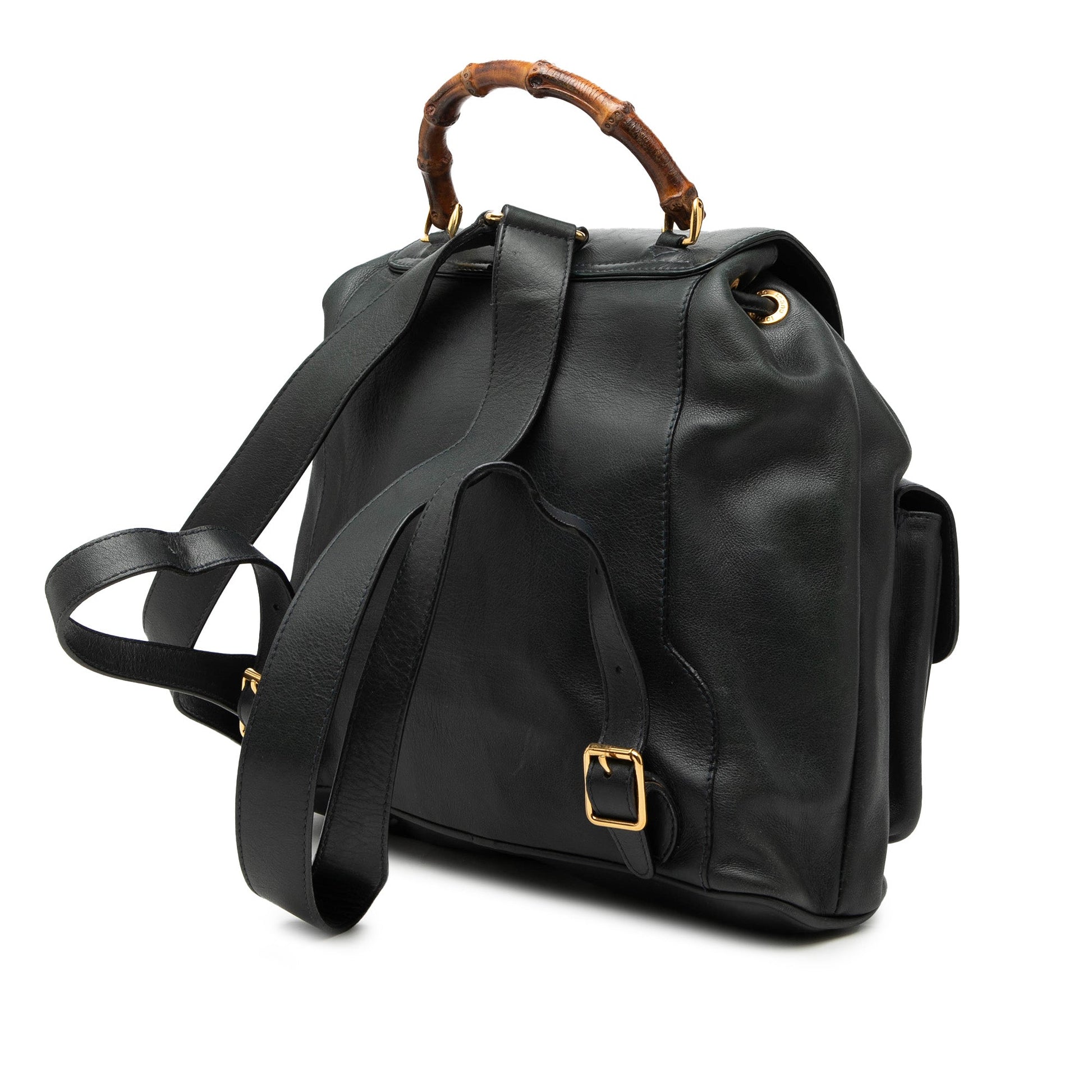 Calfskin Bamboo Drawstring Backpack