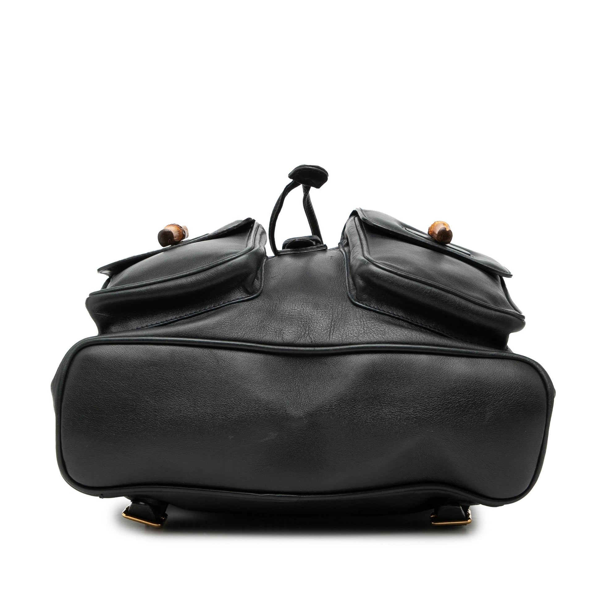 Calfskin Bamboo Drawstring Backpack