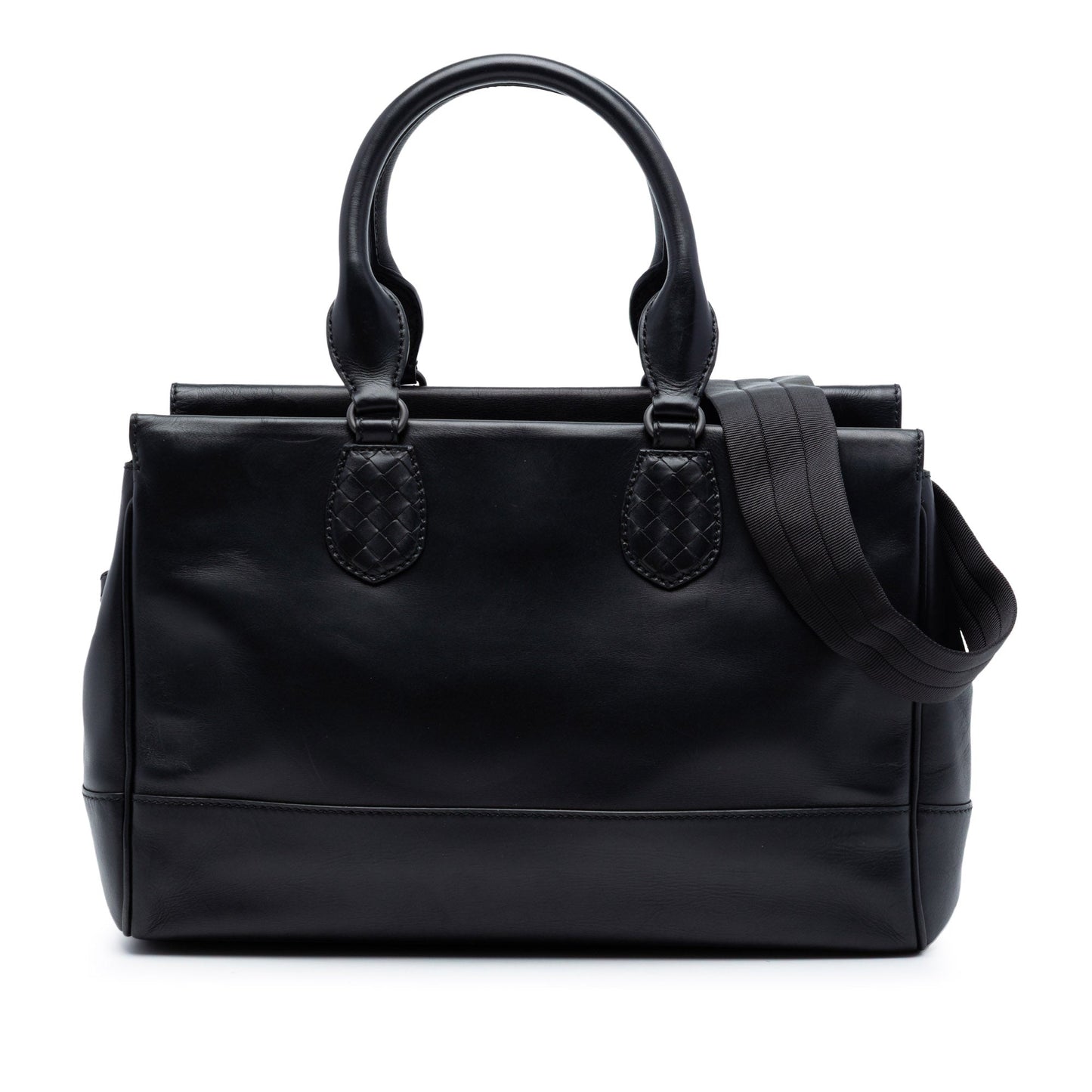 Bottega Veneta Intrecciato Trimmed Leather Ducale Top Handle Bag