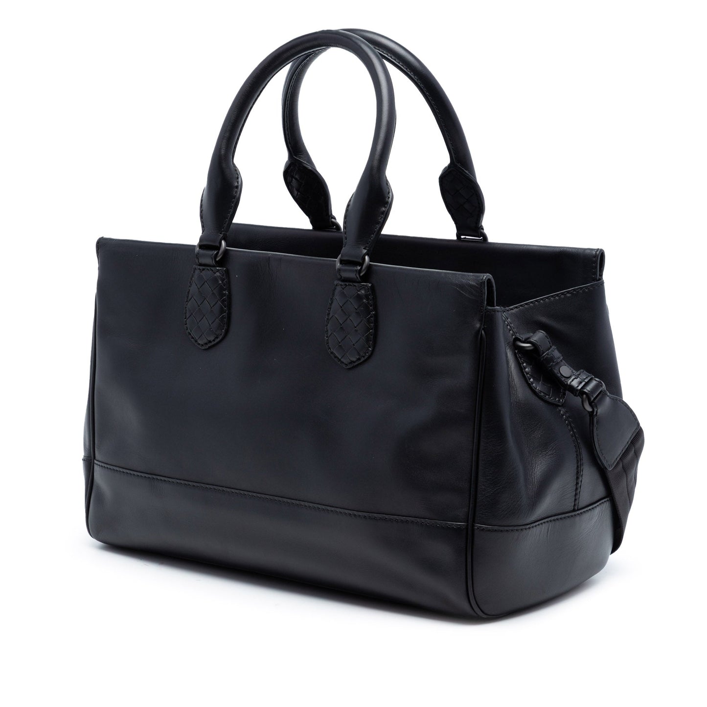 Bottega Veneta Intrecciato Trimmed Leather Ducale Top Handle Bag