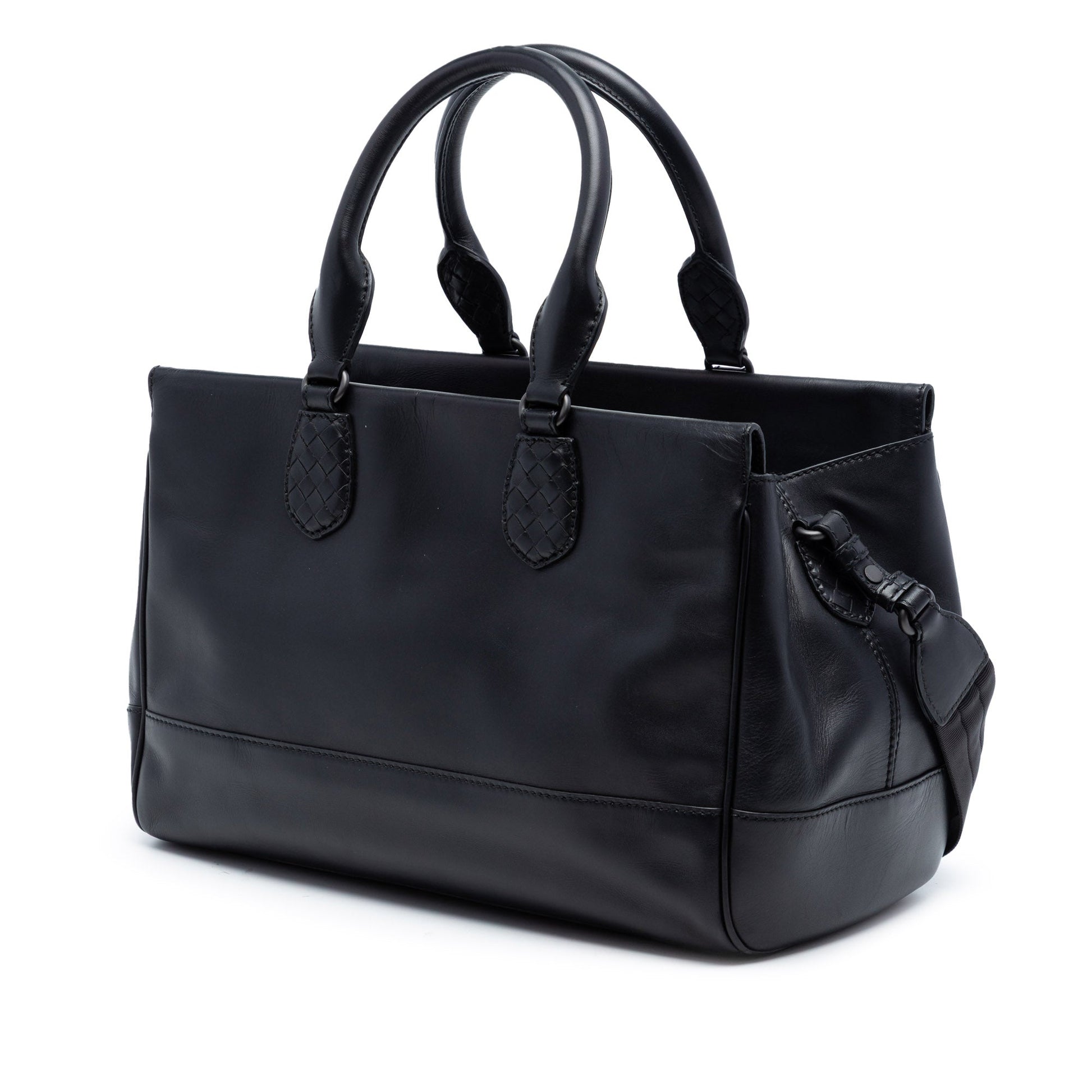 Bottega Veneta Intrecciato Trimmed Leather Ducale Top Handle Bag