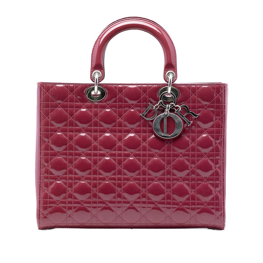 Dior Large Patent Cannage Lady Dior
