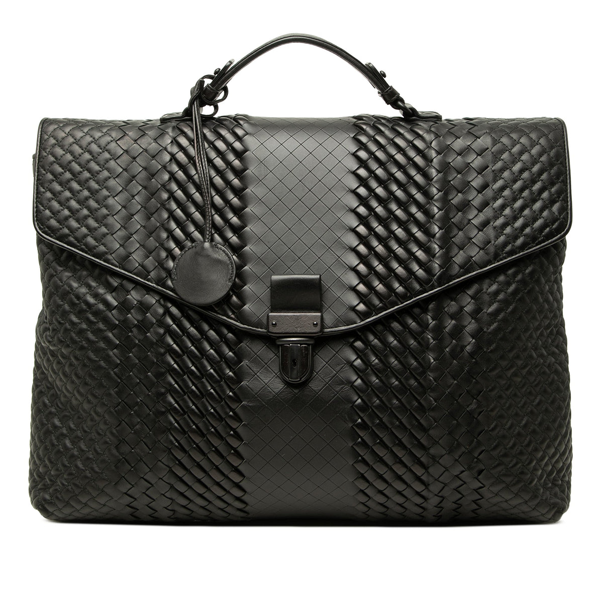 Bottega Veneta Nappa Intrecciato Briefcase — Black