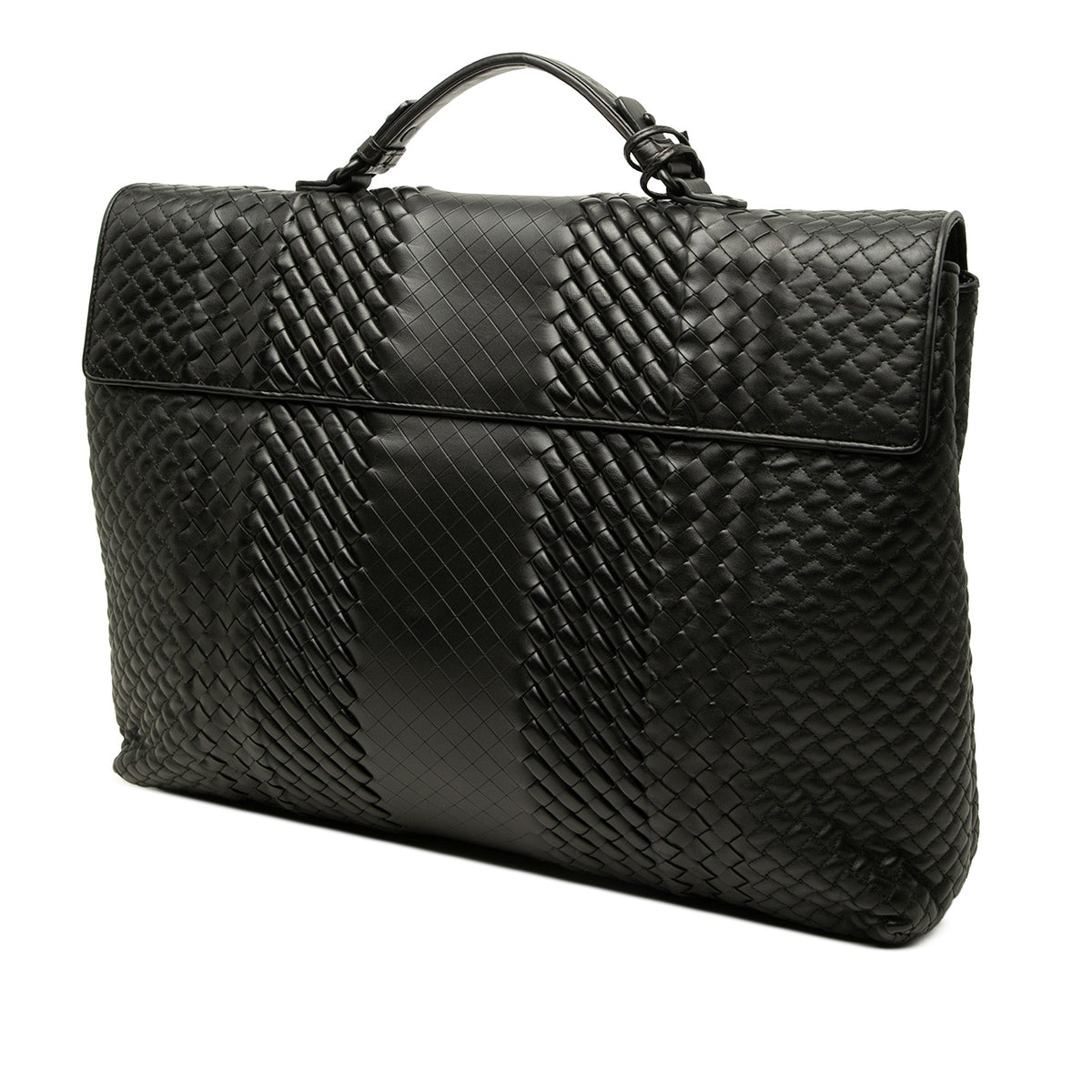 Bottega Veneta Nappa Intrecciato Briefcase — Black