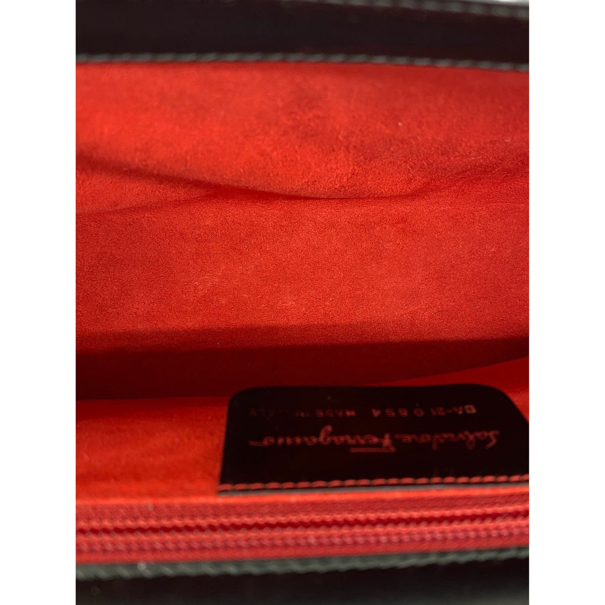 Ferragamo Gancini Embossed Shoulder Bag — Black