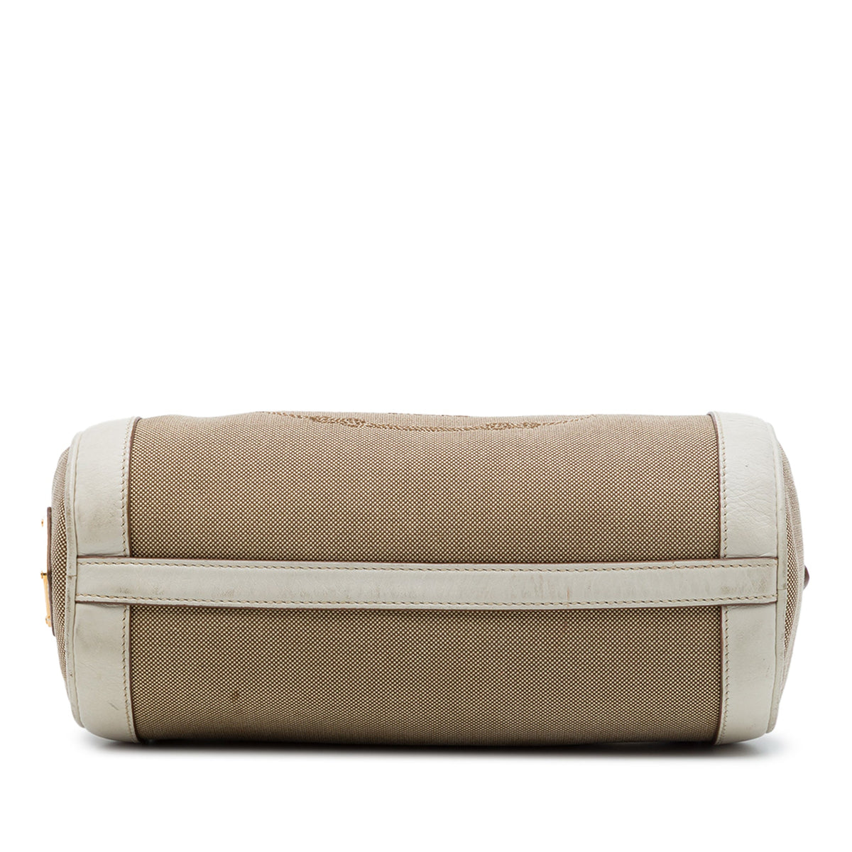 Prada Canvas Canapa Logo Bow Barrel Crossbody — Beige