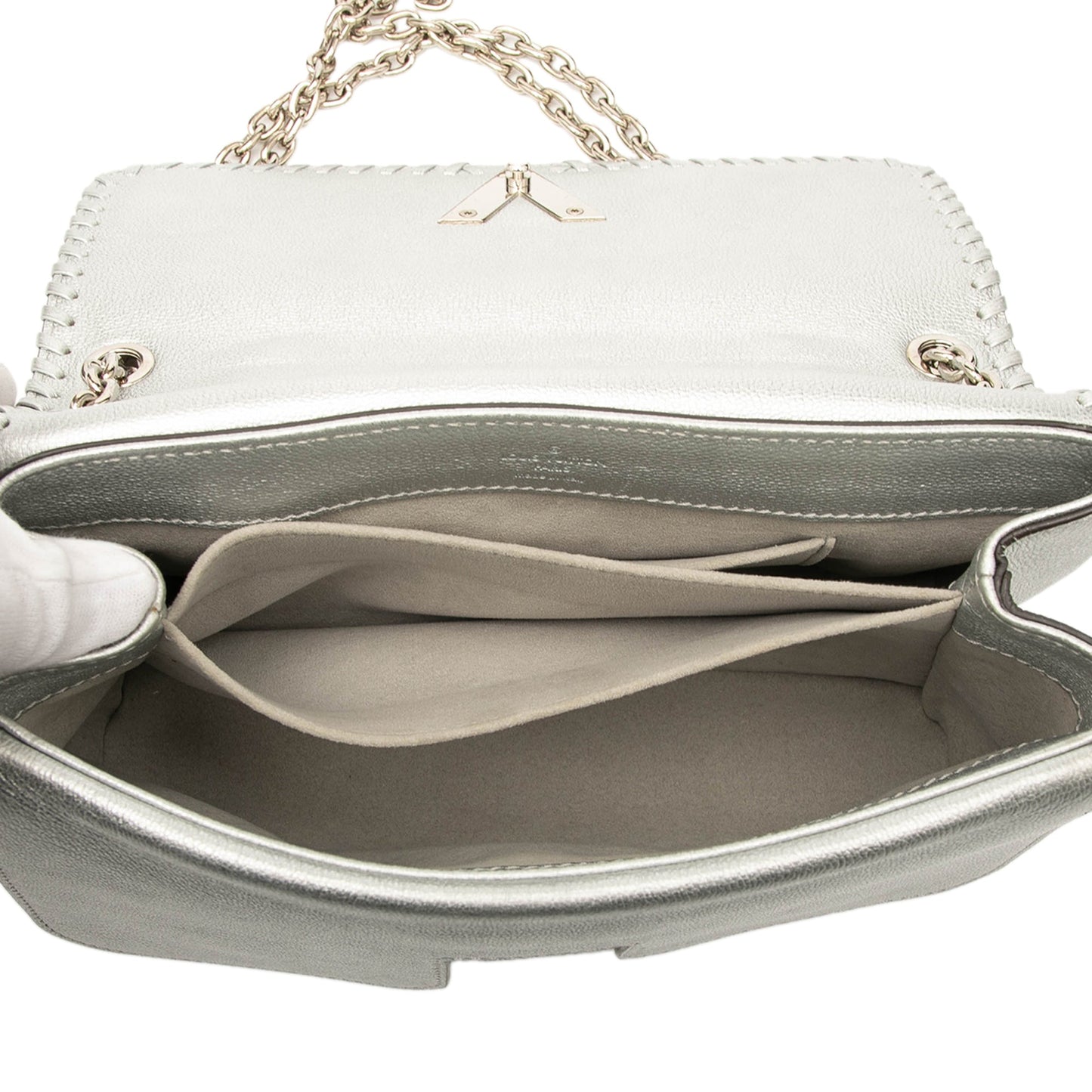 Louis Vuitton Metallic Cuir Plume Ecume Very Chain Bag