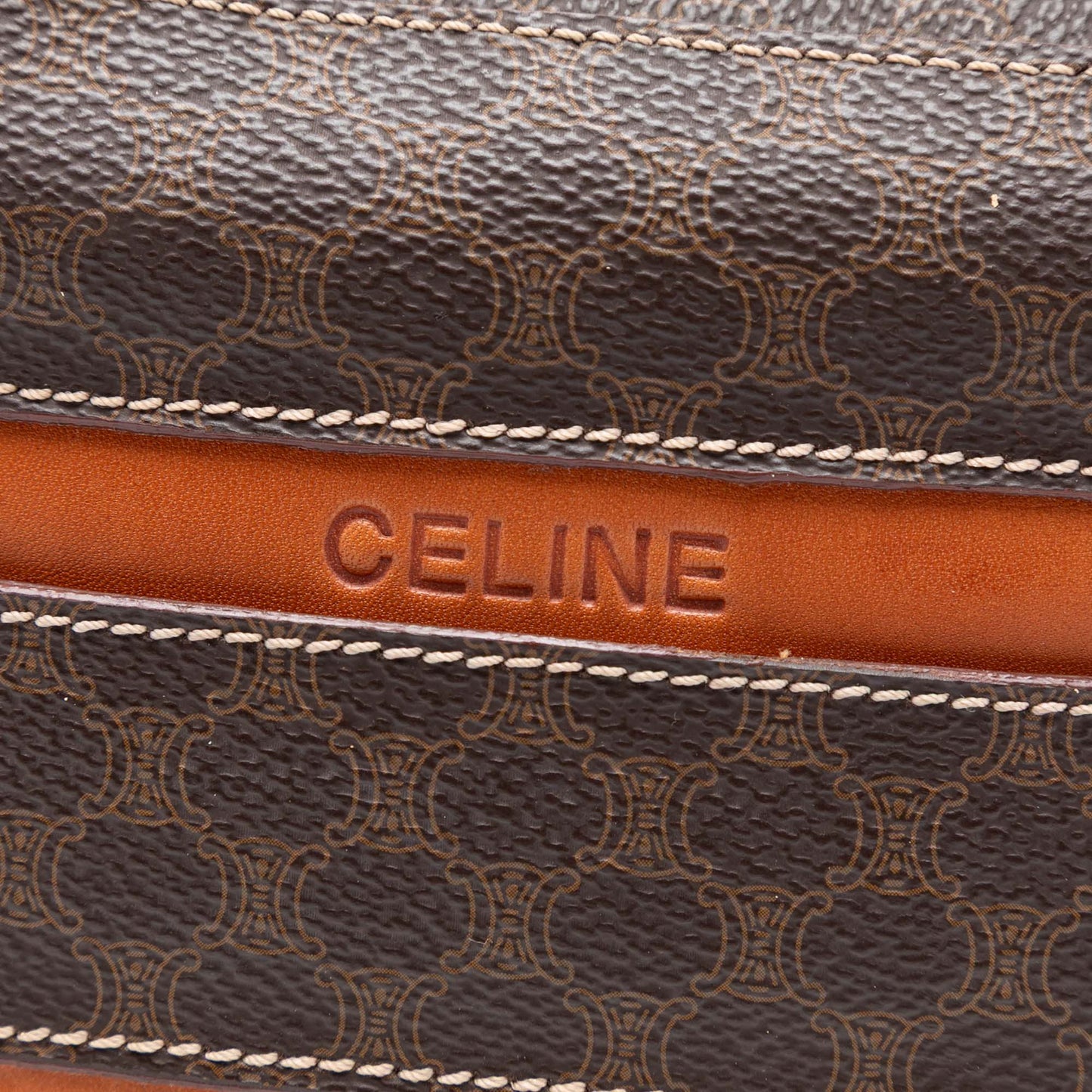 Celine Macadam Coated Canvas Handbag