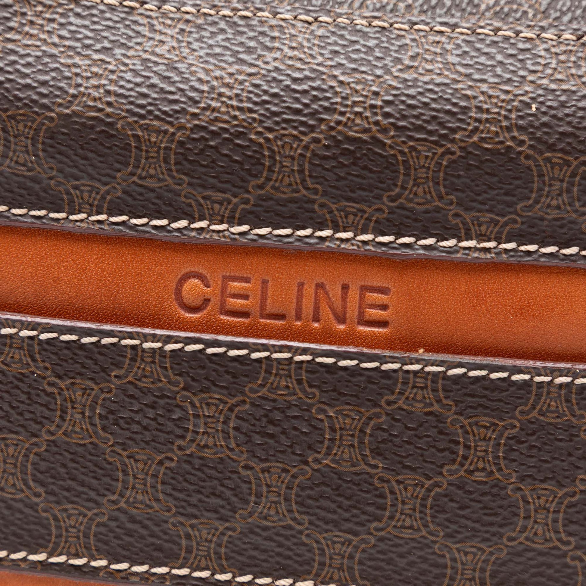 Celine Macadam Coated Canvas Handbag
