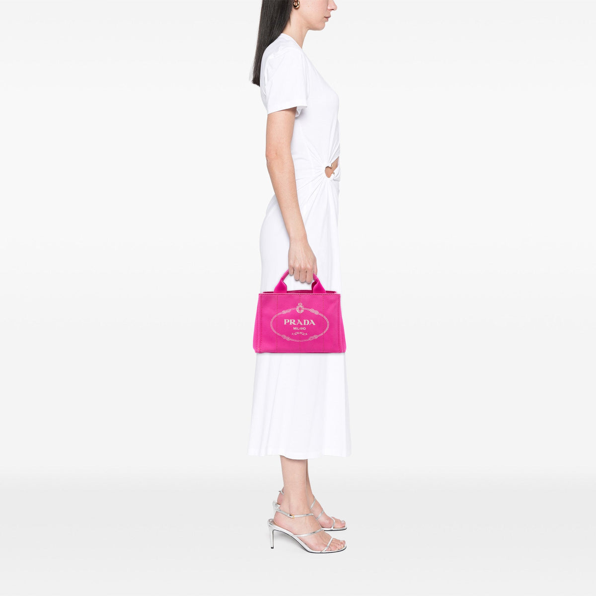 Prada Small Canvas Canapa Logo Tote