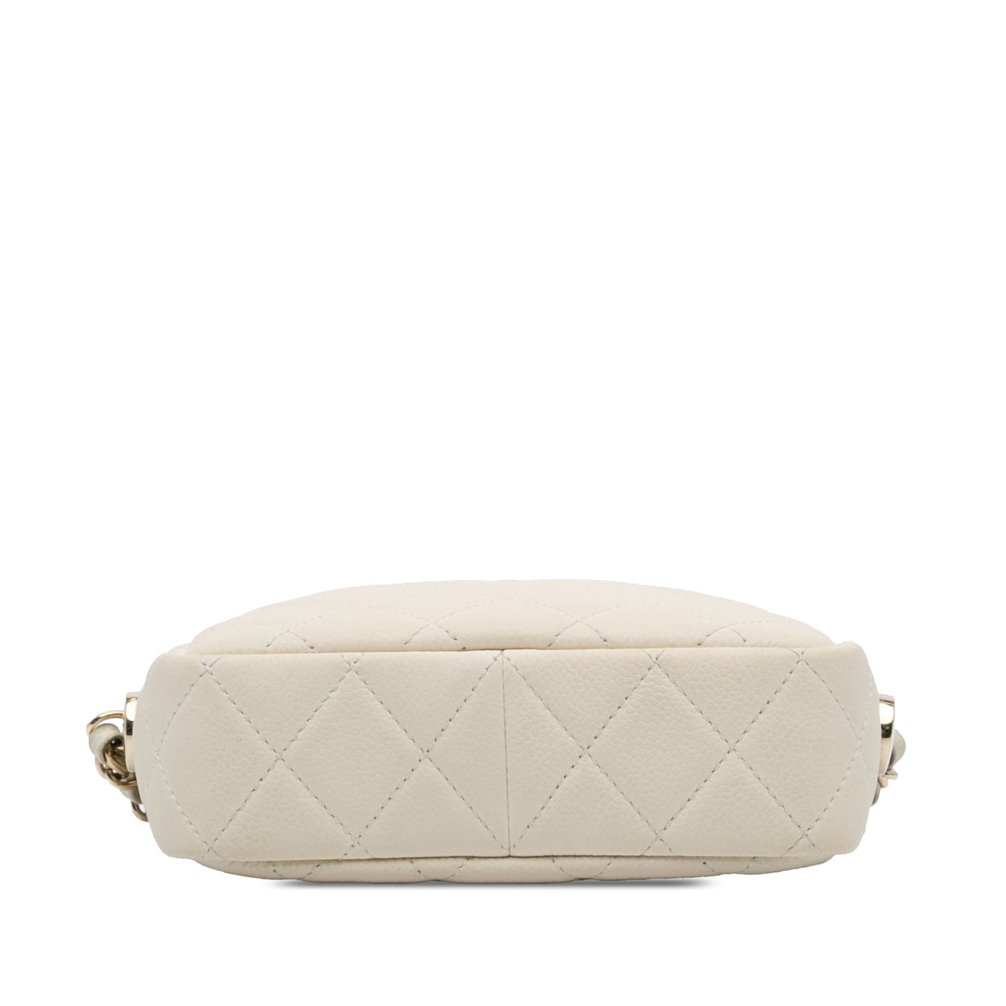 Chanel Small CC Flat Quilted Caviar Camera Bag