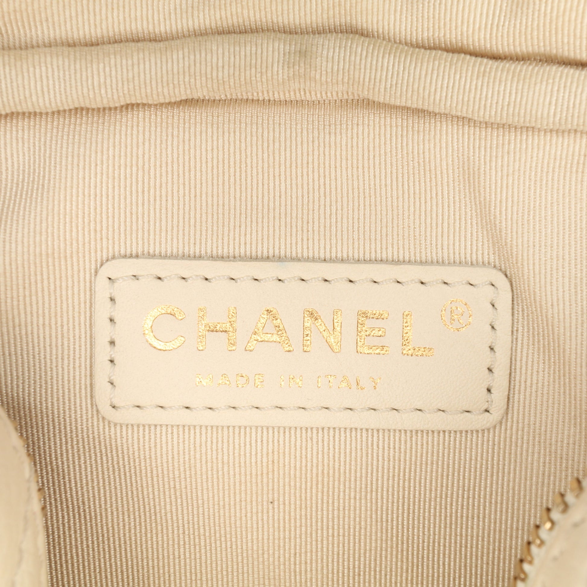 Chanel Small CC Flat Quilted Caviar Camera Bag