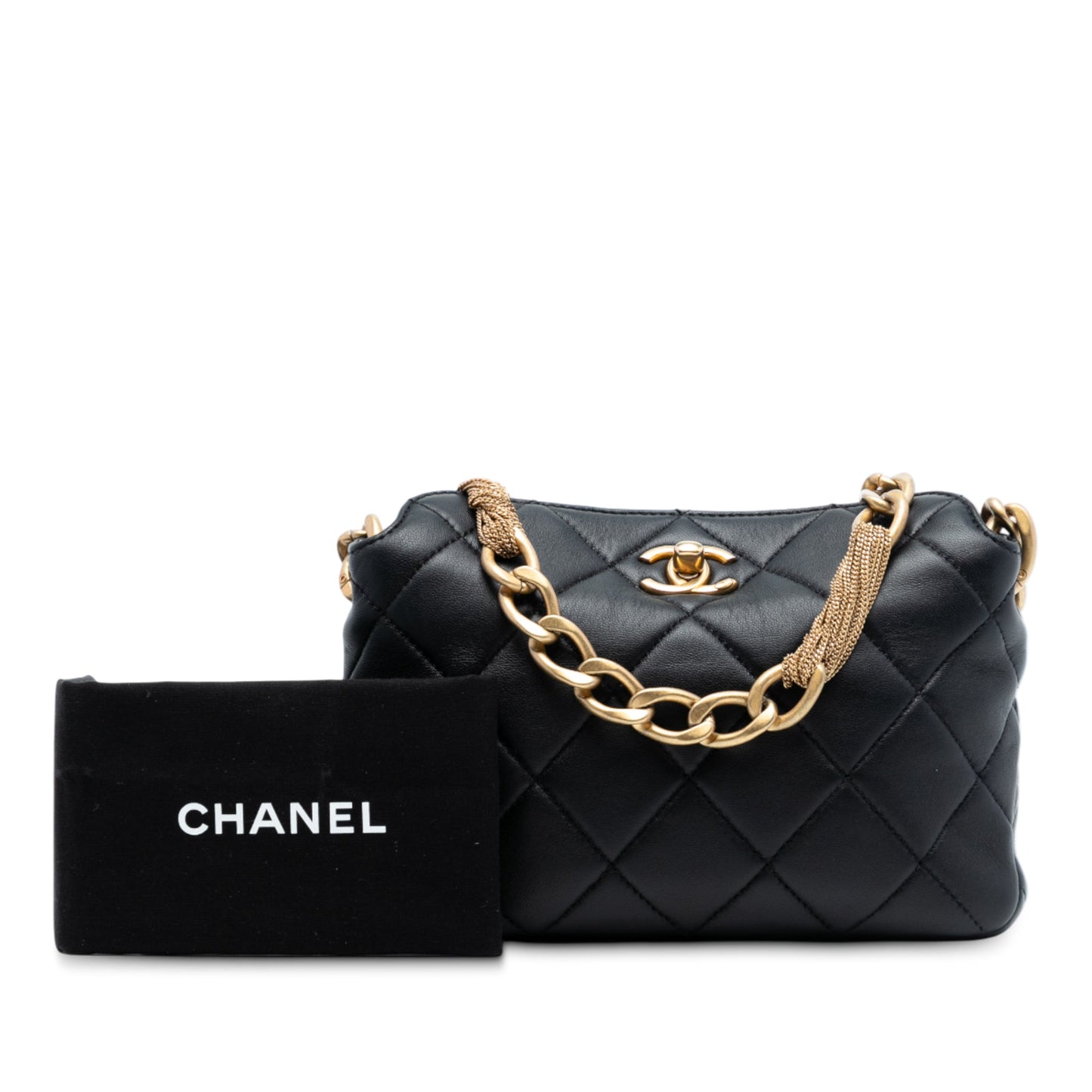 Chanel CC Quilted Lambskin Chain Shoulder Bag