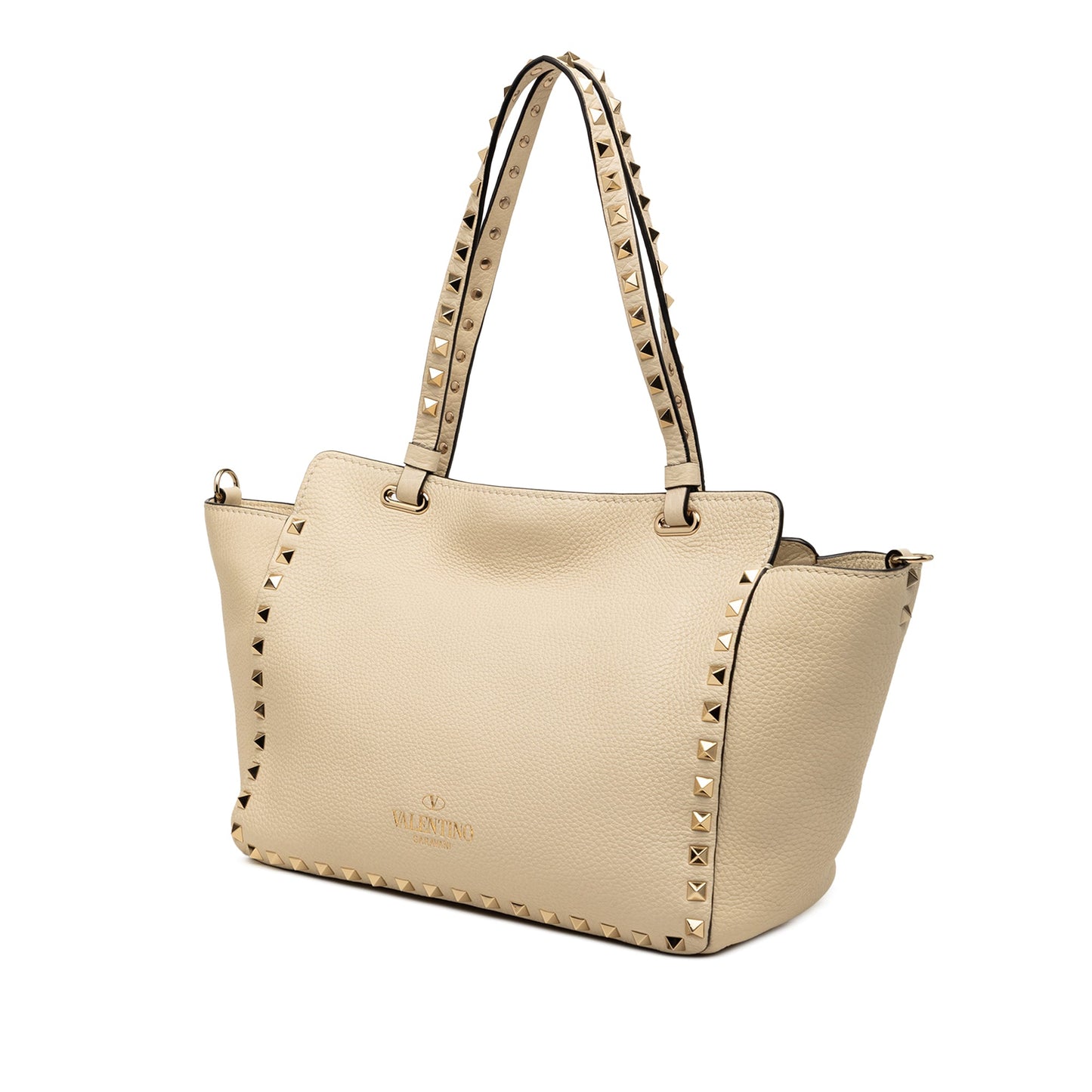 Valentino Small Grained Calfskin Rockstud Trapeze Satchel