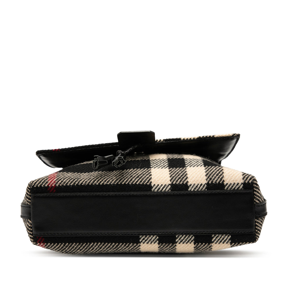 Burberry Mega Check Wool Shoulder Bag — Black