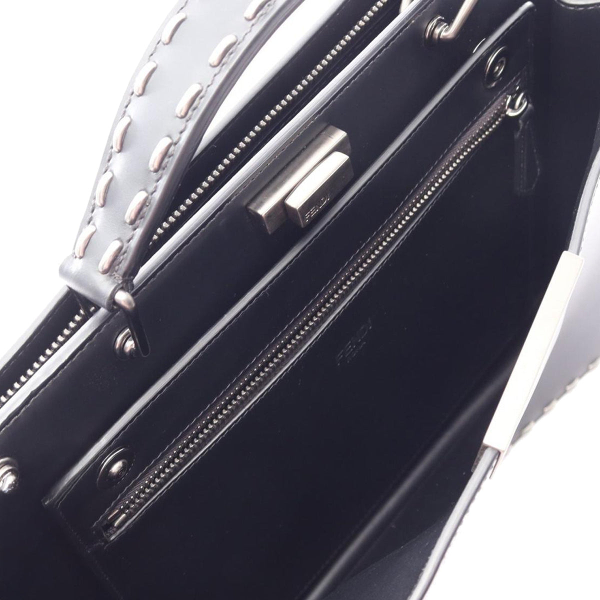 Fendi Studded Leather Peekaboo ISeeU Briefcase